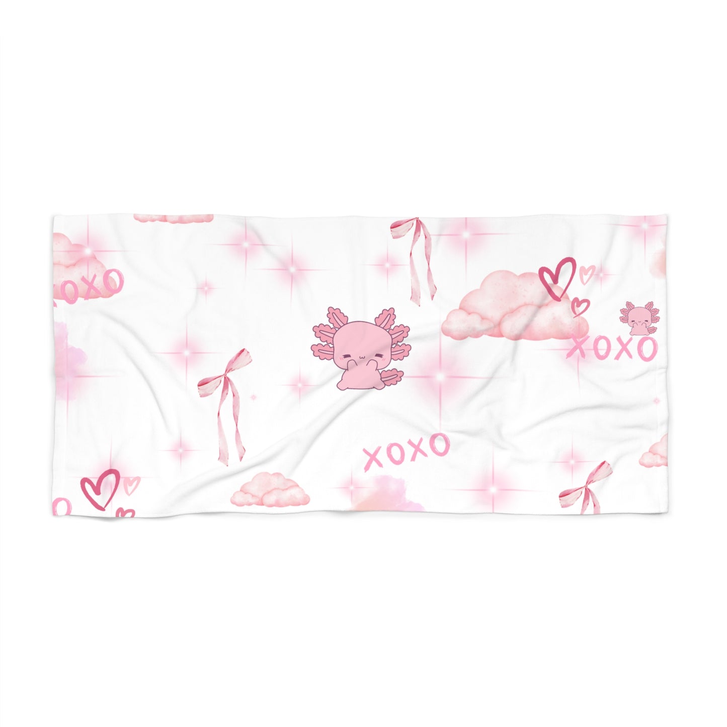 Pink clouds beach towel