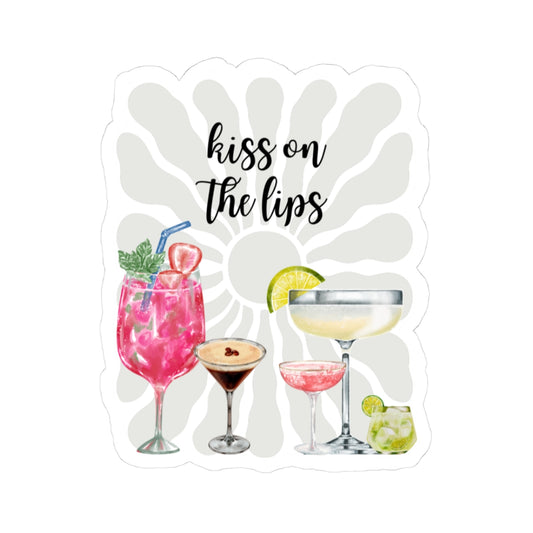 Kiss on the lips cocktail sticker