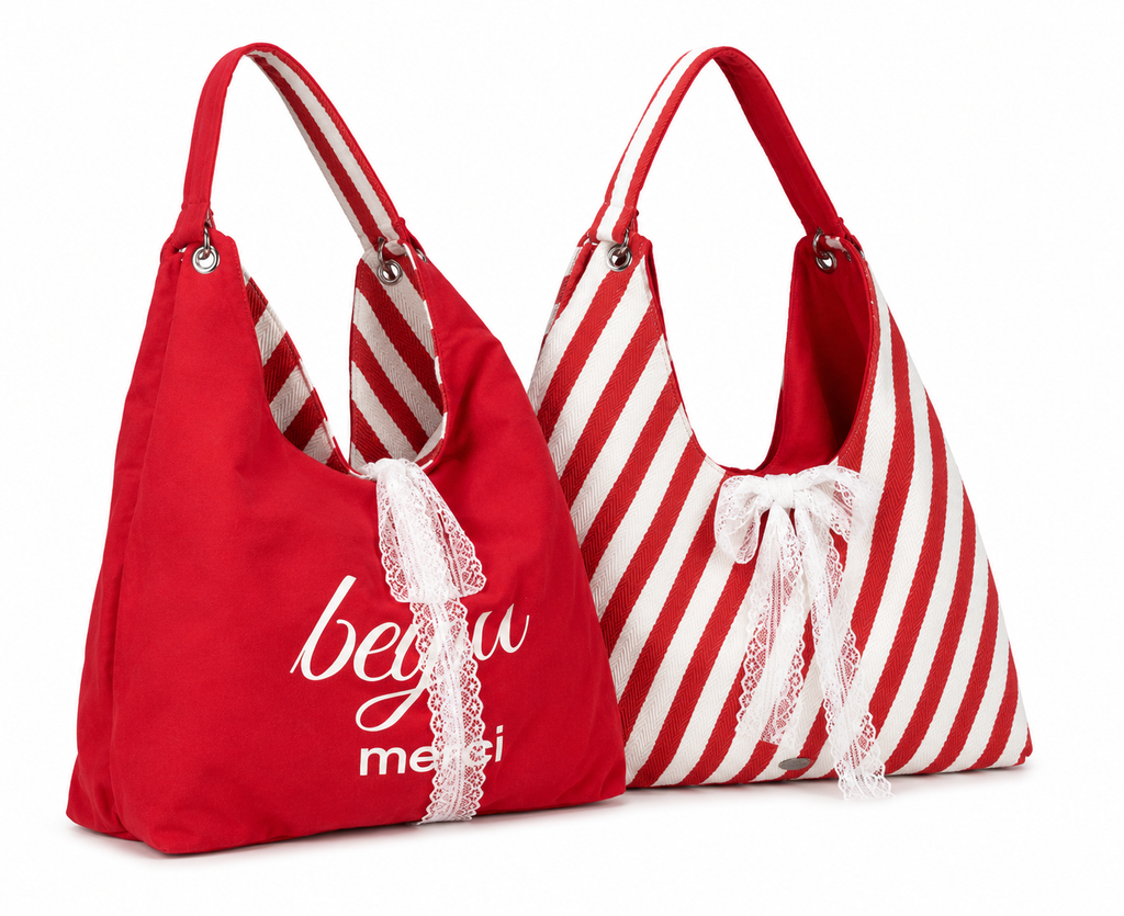2-In-1 Gestreepte Tote Bag