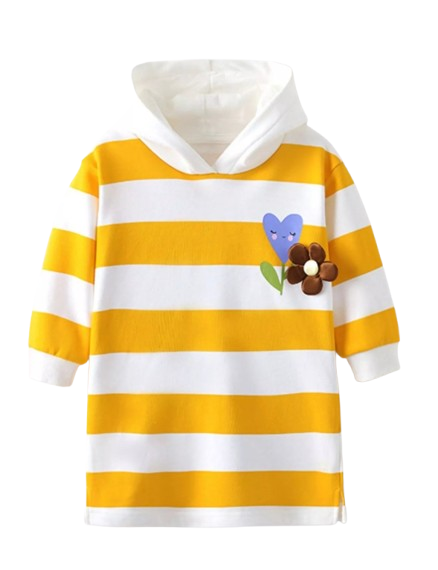 Gestreepte Jurk met Capuchon